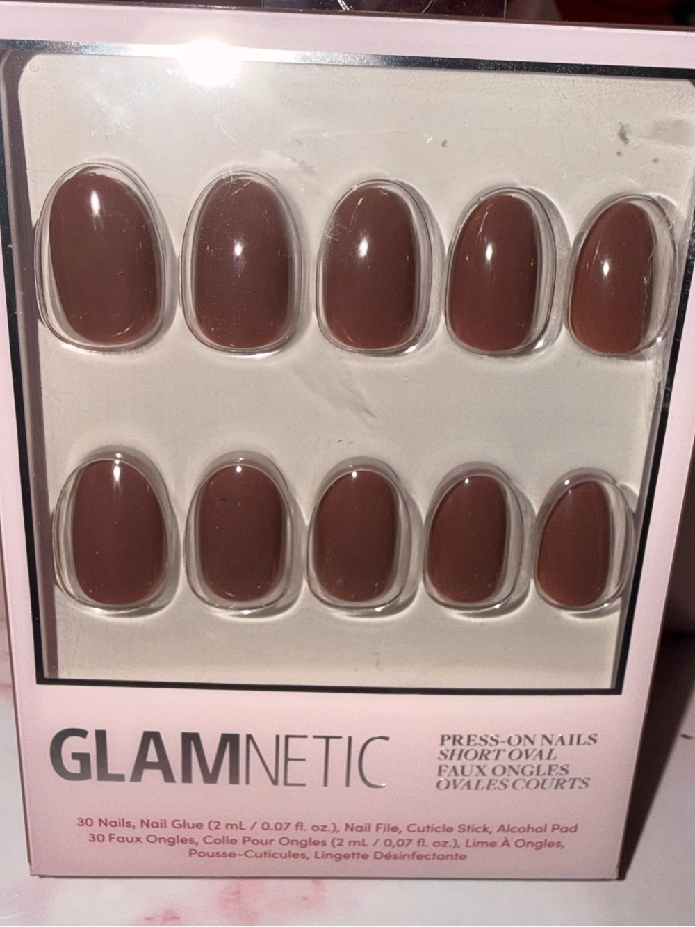 Glamnetic “Chocolate Brown” Short Oval